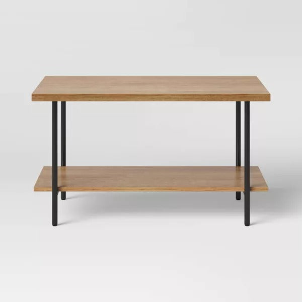 Wood and Metal Dorm Coffee Table Natural - Room Essentials: Sleek, Modern Living Room Furniture
