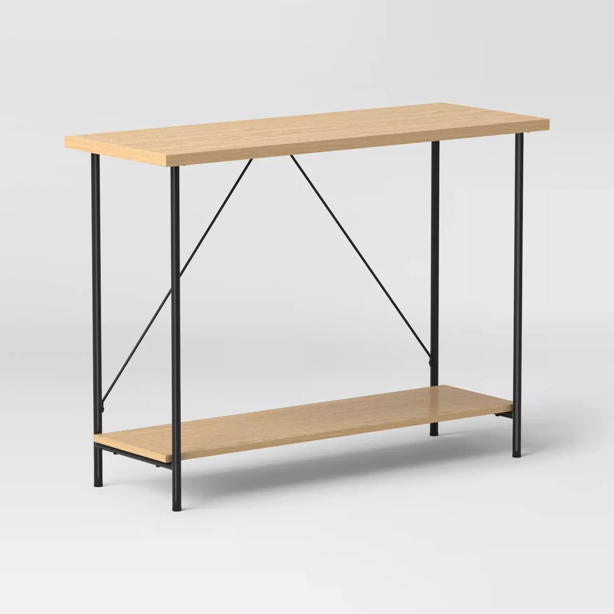 Wood and Metal Dorm Console Table Natural - Room Essentials