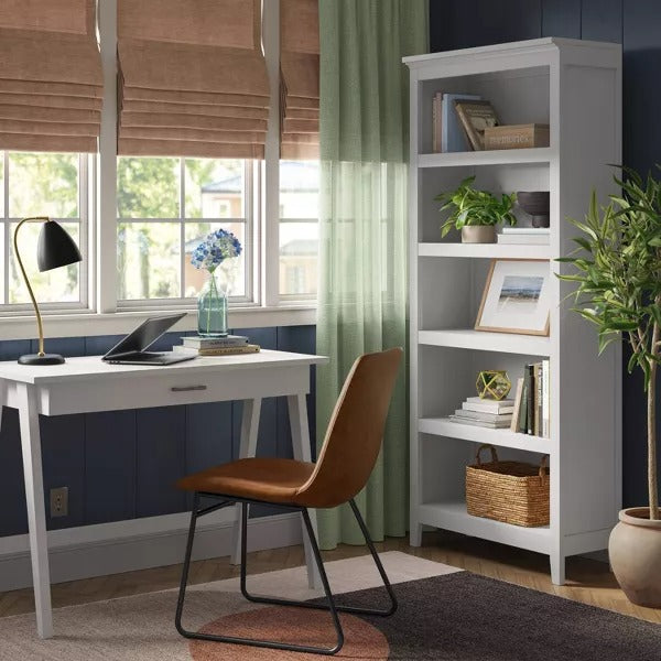 72" Carson 5 Shelf Bookcase White - Threshold: Durable Wood, Modern Design, Open Shelves