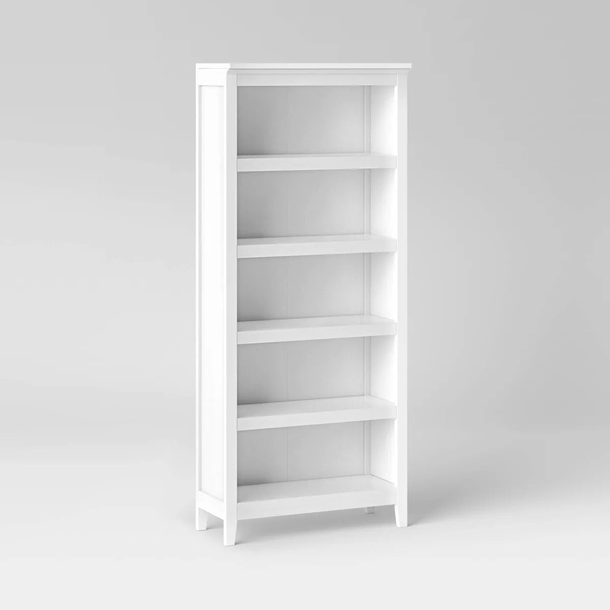 72" Carson 5 Shelf Bookcase White - Threshold: Durable Wood, Modern Design, Open Shelves
