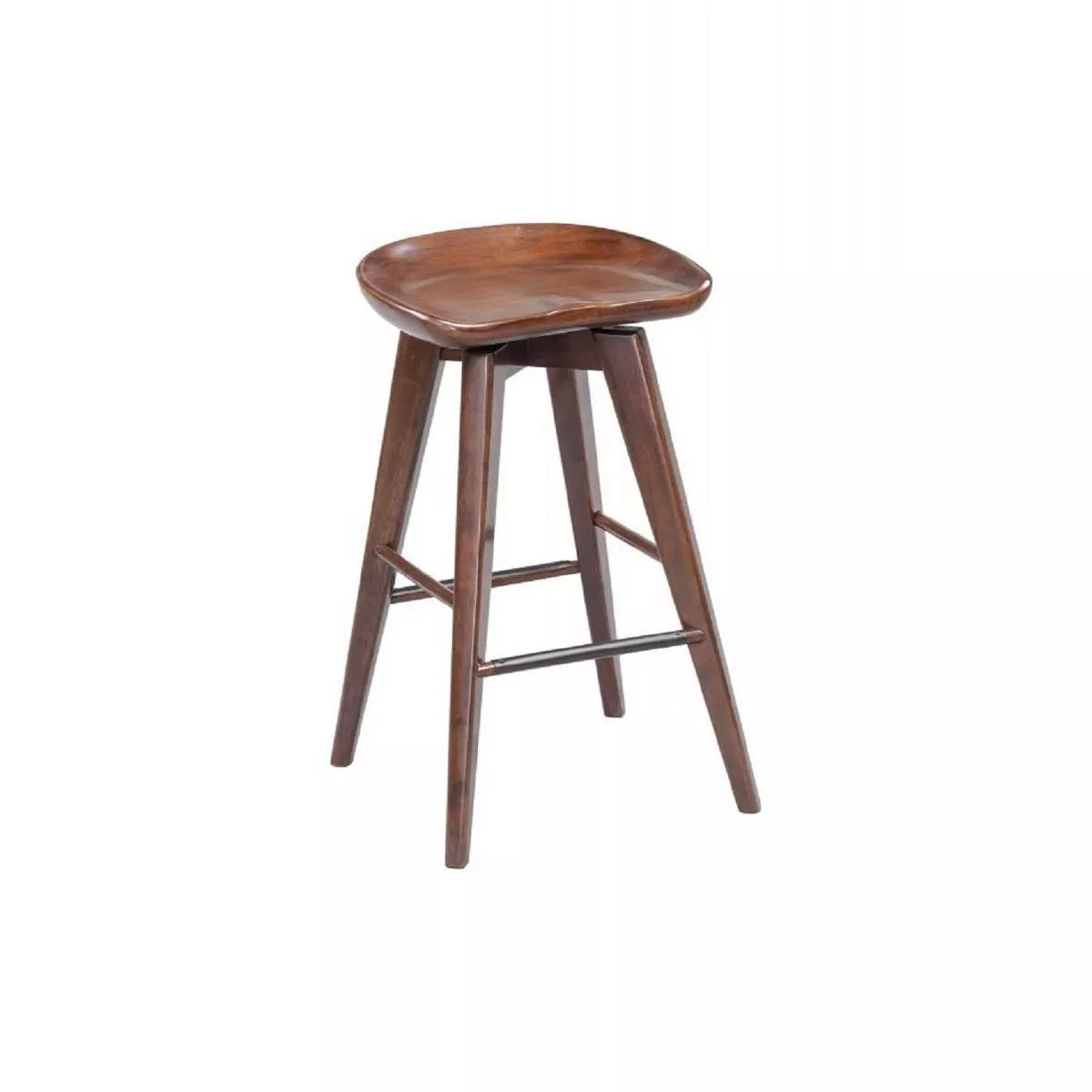 24" Bali Swivel Counter Height Barstool: Wood Frame, Backless - Boraam