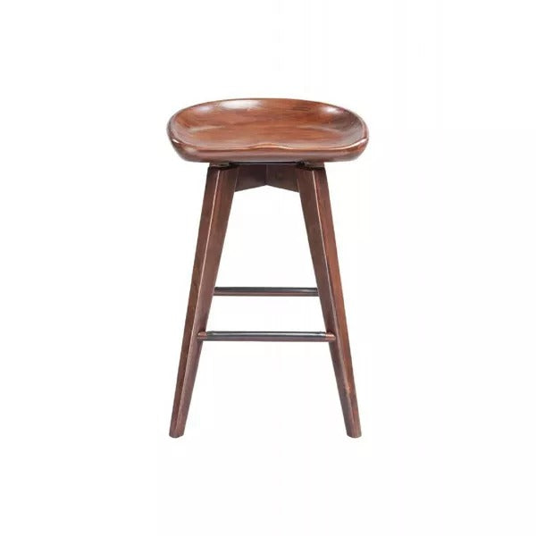 24" Bali Swivel Counter Height Barstool: Wood Frame, Backless - Boraam