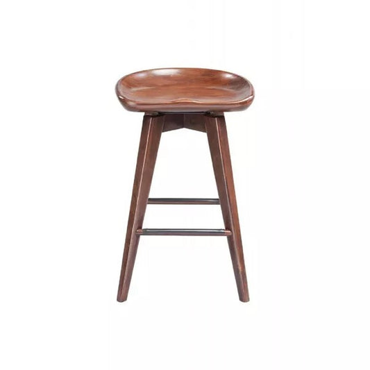 24" Bali Swivel Counter Height Barstool: Wood Frame, Backless - Boraam