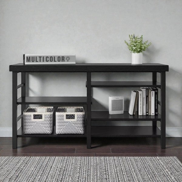 Adjustable Storage Dorm TV Stand for TVs up to 50" Black Wood Grain Finish - Room Essentials - Yalz Store