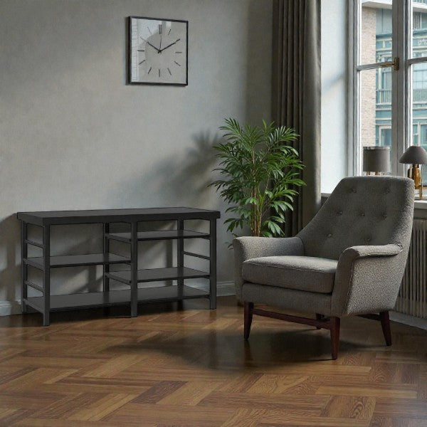 Adjustable Storage Dorm TV Stand for TVs up to 50" Black Wood Grain Finish - Room Essentials - Yalz Store