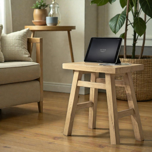 Thatcher Wood Stool Natural - Threshold designed with Studio McGee - Yalz Store