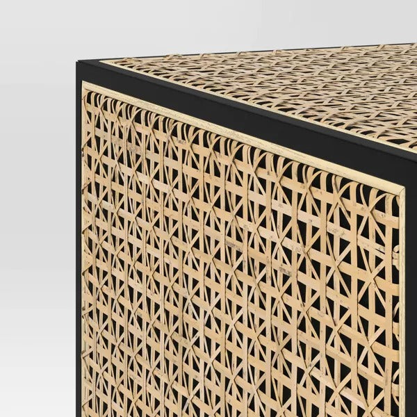 Nesting Accent Table Black/Natural (FA) - Threshold: Square Wood Composite End Table, 24" Height