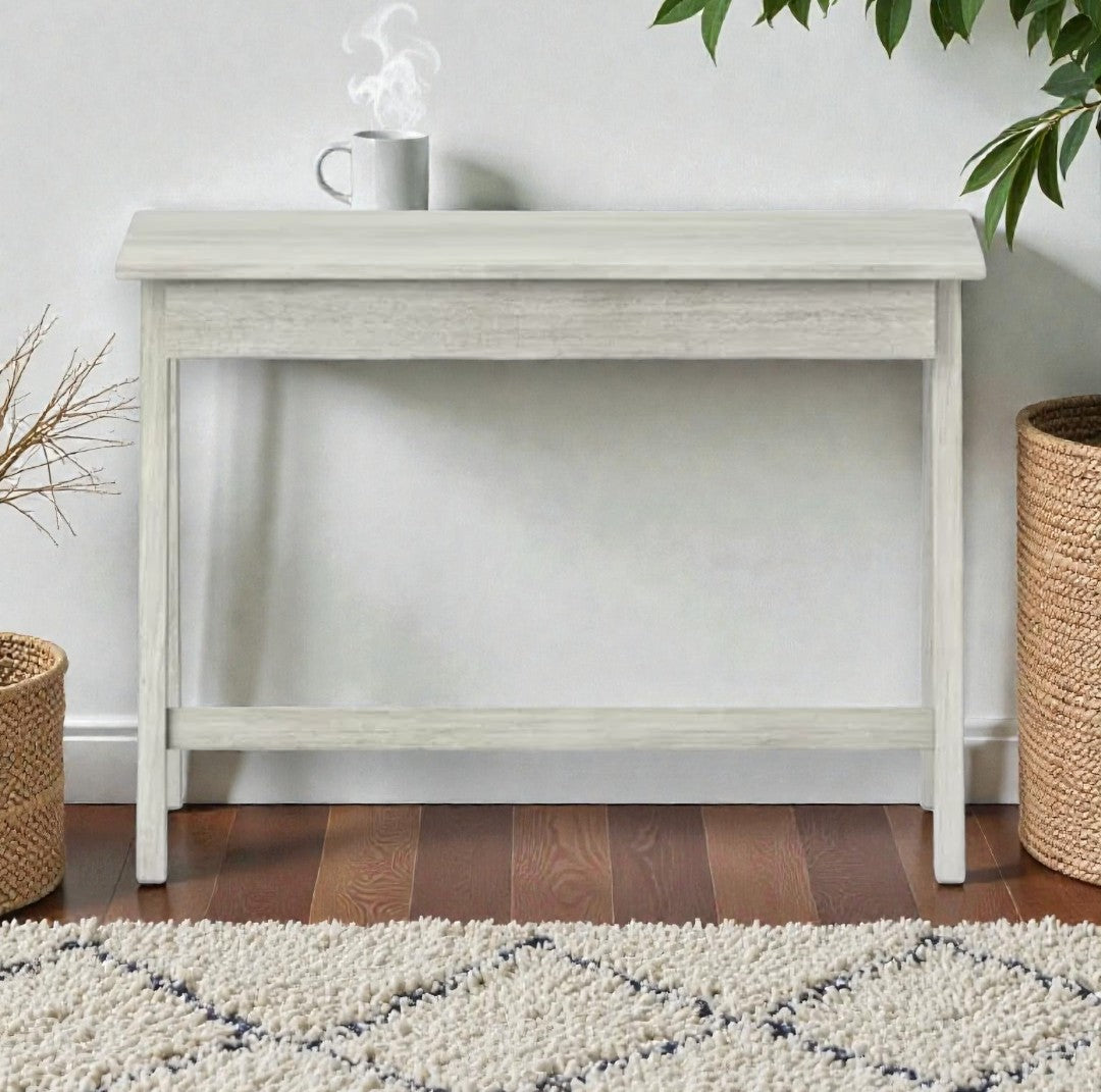 Paulo Wood Writing Desk with Drawer Weathered White - Threshold: Sleek Home Office Furniture, Laminate Surface, Metal Hardware - Yalz Store