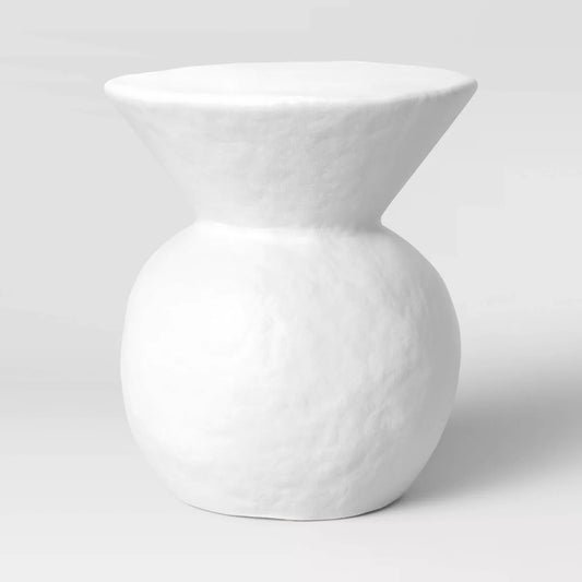 Severna Ceramic Accent Table White - Threshold: Modern Bell-Shaped, No Assembly Required