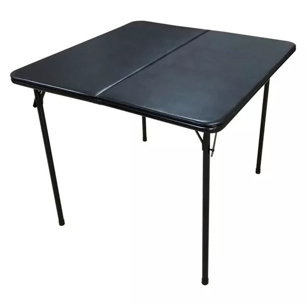 Peakform 5pc Folding Table Set Black: Vinyl Padded, Space-Saving Storage, No Tools Assembly (Please be advised that sets may be missing pieces or otherwise incomplete.