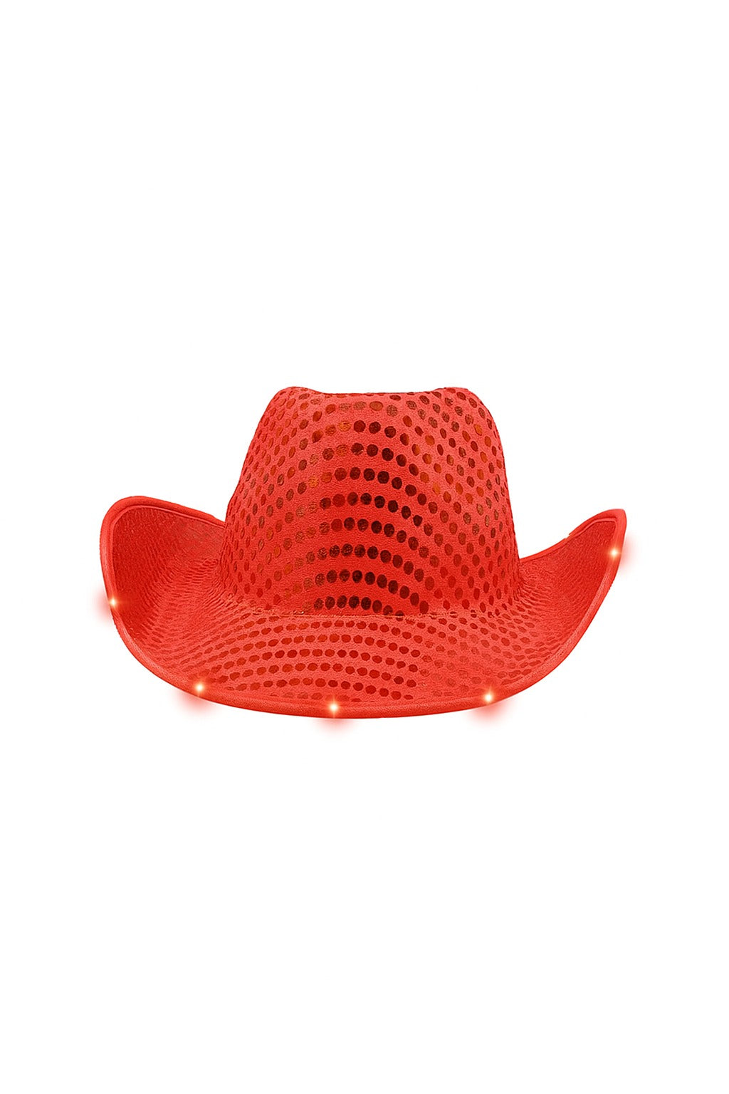 LED Flashing Light up Cowboy Hat with Sequins for Party Performance