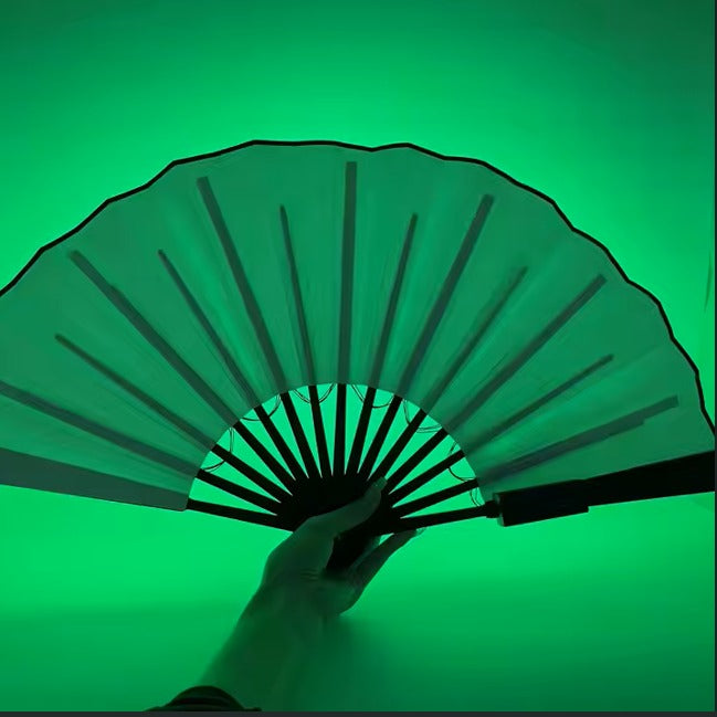 LED Fan Stage Performance Dancing Lights Fans Rechargeable Luminous Flash Nightclub Handheld Fan EDC DJ Props