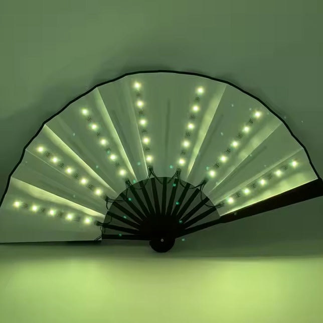 LED Fan Stage Performance Dancing Lights Fans Rechargeable Luminous Flash Nightclub Handheld Fan EDC DJ Props - Yalz Store