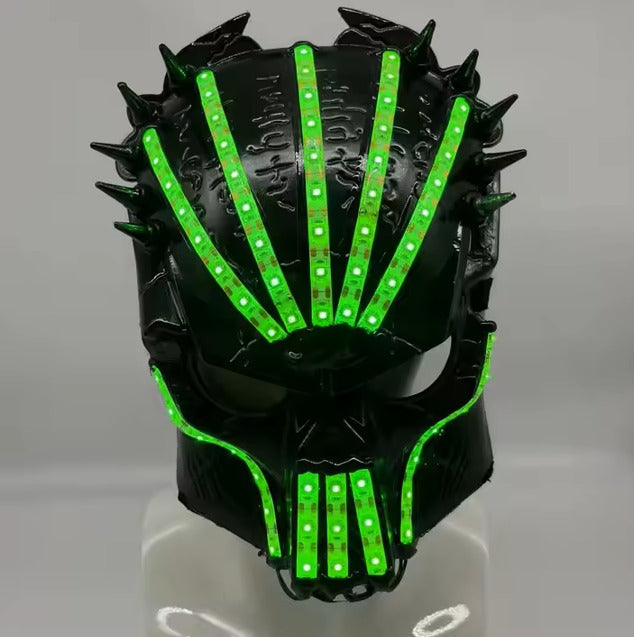 Custom Handmade Intruder Mask RaveNeon Predator Horror for Halloween Livet Punk Cosplay Robot Mask PVC Material