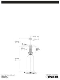 KOHLER 1895-C-CP Kitchen Sink Soap Dispenser with Contemporary Design, Store Liquid Soap, Dishwasher Liquid, or Hand Lotion, Polished Chrome, 16oz