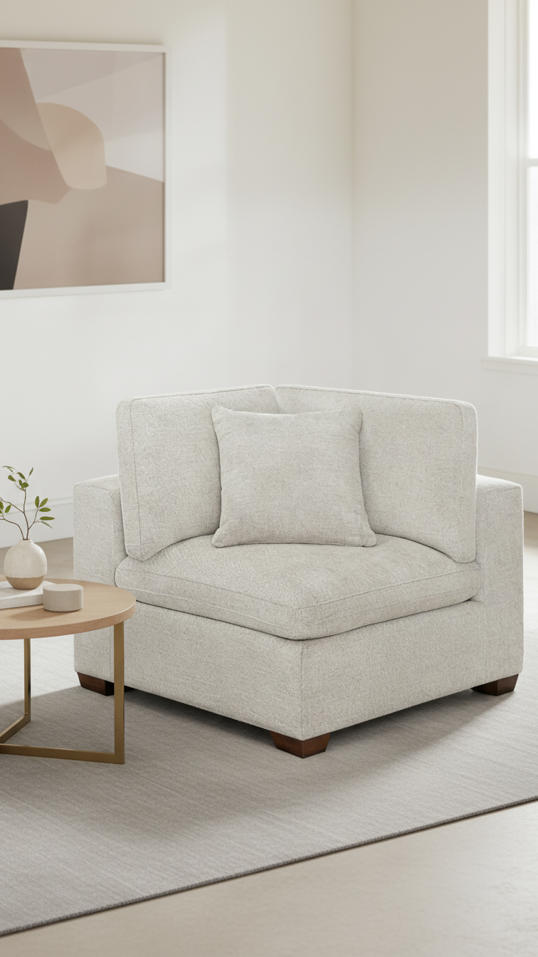 Lowell Corner Chair – Modern Modular Upholstered Corner Seat with Premium Fabric, Durable Frame & Plush Cushioning - Yalz Store