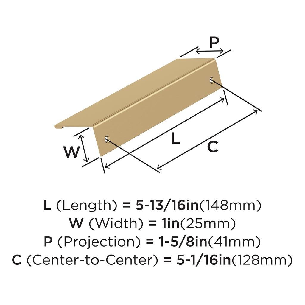 128mm Cabinet Edge Pull Handle – Modern Drawer Pull for Kitchen and Furniture - Yalz Store