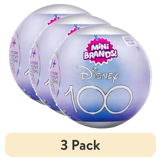 (3 pack) 5 Surprise Mini Brands! Disney 100 Platinum Mystery Pack (Limited Edition)