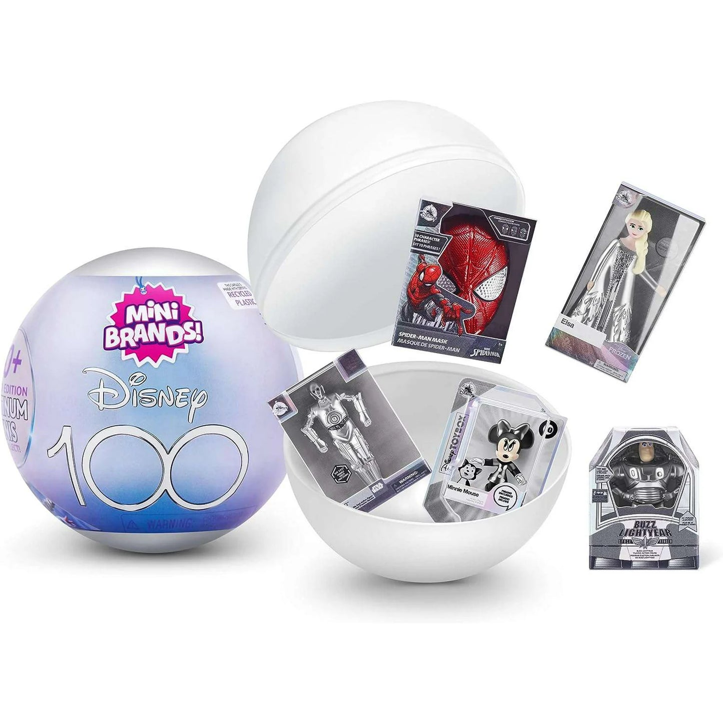 (3 pack) 5 Surprise Mini Brands! Disney 100 Platinum Mystery Pack (Limited Edition)