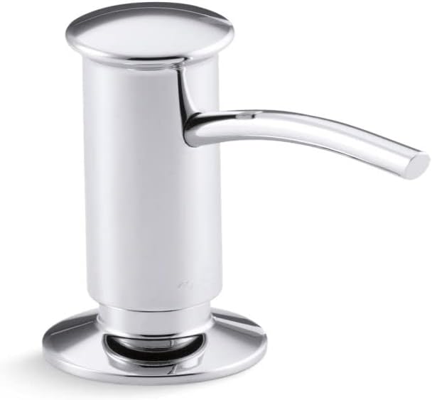 KOHLER 1895-C-CP Kitchen Sink Soap Dispenser with Contemporary Design, Store Liquid Soap, Dishwasher Liquid, or Hand Lotion, Polished Chrome, 16oz
