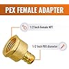 1/2-Inch Brass PEX Barb Female Adapter - Lead-Free Plumbing Fittings (6-Pack)
