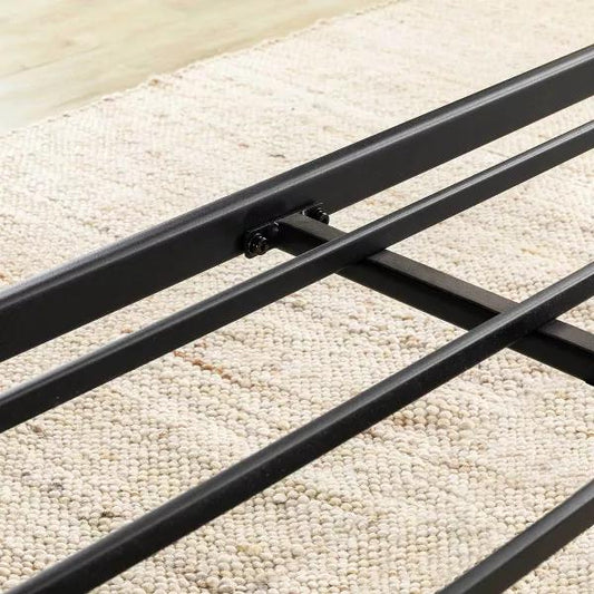 Best Price Mattress Queen 1.6 Metal Bunkie Board Mattress Support with Wood Slats, Bed Slat Replacement Black