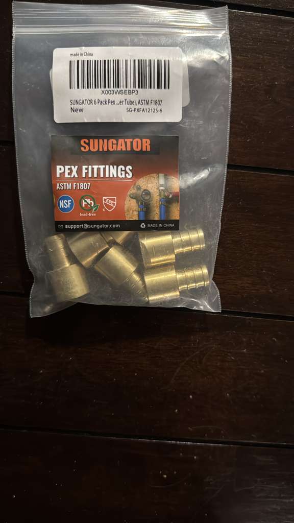 1/2-Inch Brass PEX Barb Female Adapter - Lead-Free Plumbing Fittings (6-Pack)