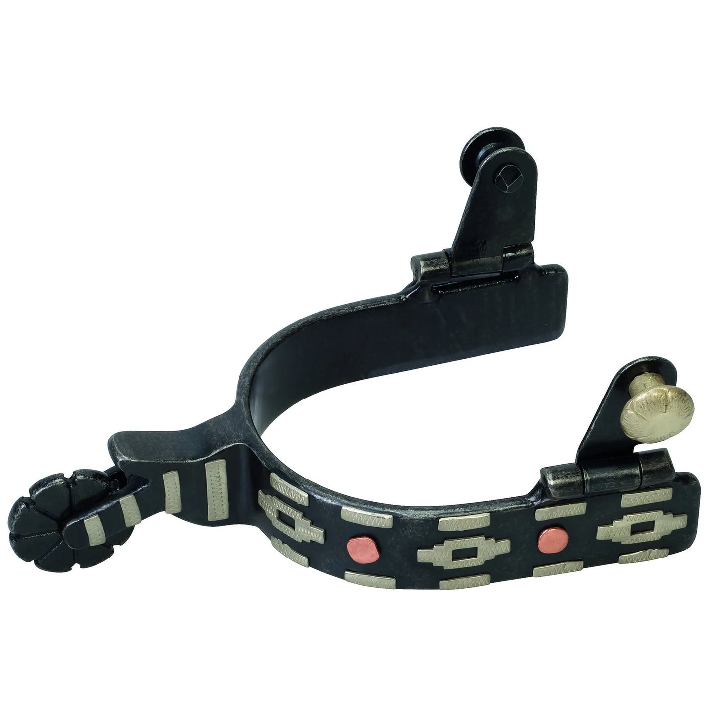 Weaver Leather Ladies' Spur with German Silver Aztec Trim and Copper Dots