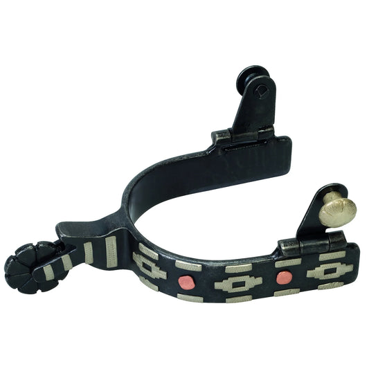 Weaver Leather Ladies' Spur with German Silver Aztec Trim and Copper Dots