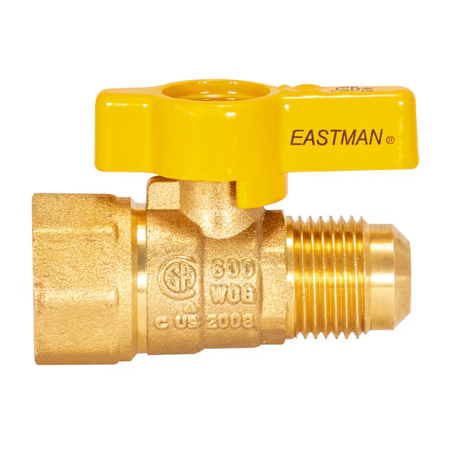 1/2-inch OD Flare x 1/2-inch FIP Heavy-Duty Brass Gas Ball Valve