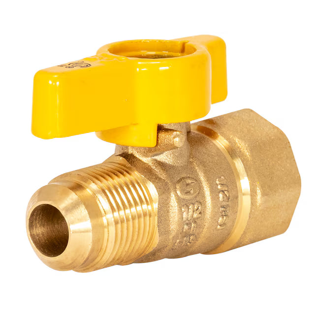 1/2-inch OD Flare x 1/2-inch FIP Heavy-Duty Brass Gas Ball Valve