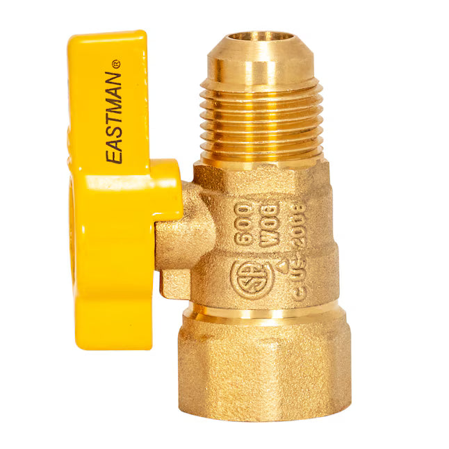 1/2-inch OD Flare x 1/2-inch FIP Heavy-Duty Brass Gas Ball Valve