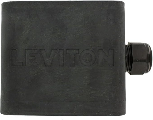 Leviton 3200-2E Portable Outlet Box, Two-Gang, Standard Depth, Pendant Style, Cable Diameter 0.590-Inch 1.000-Inch, Black