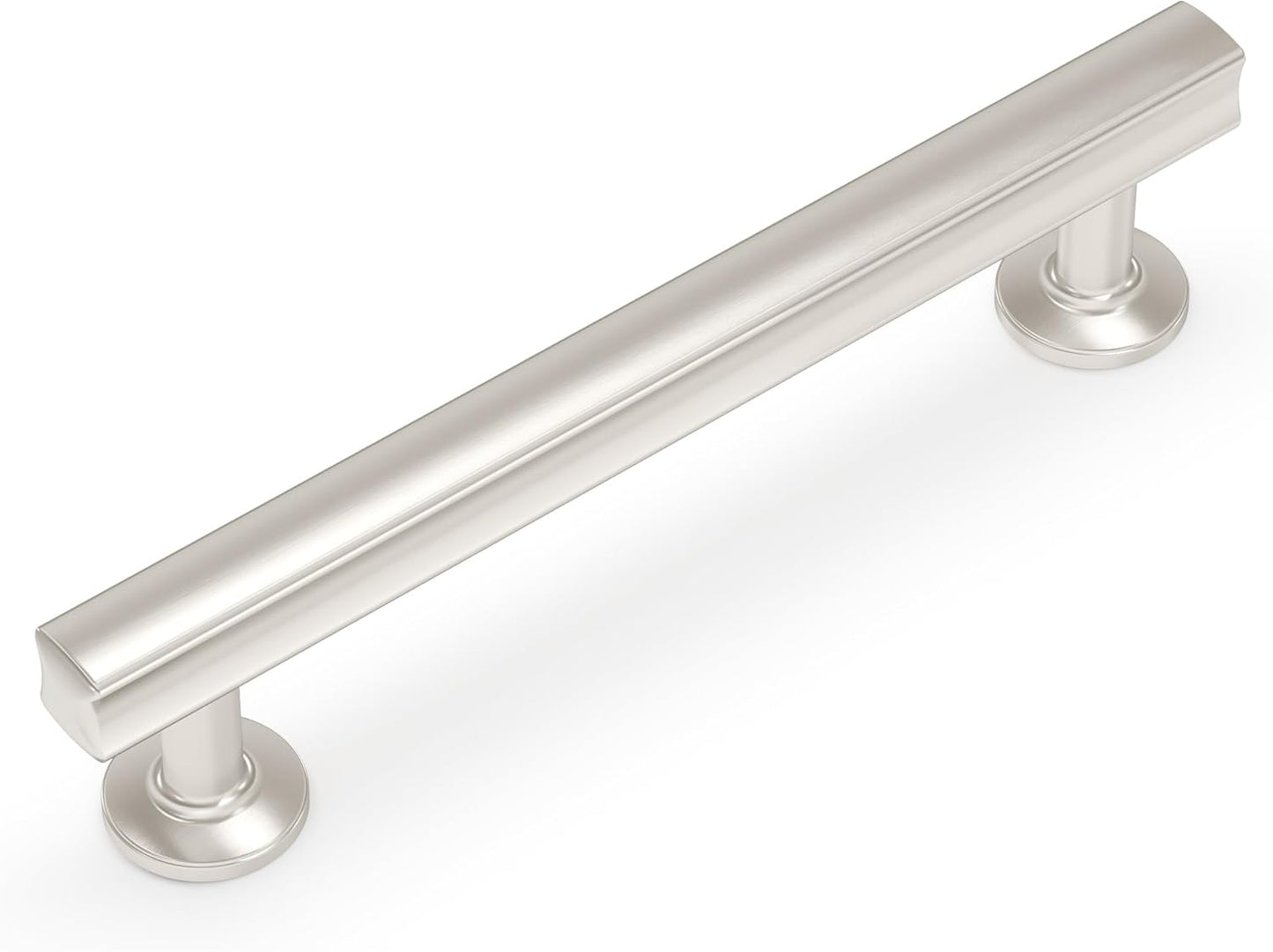 Hickory Hardware 10 Pack Solid Core Kitchen Cabinet Pulls, Luxury Cabinet Handles, Hardware for Doors & Dresser Drawers, 5-1/16 Inch (128mm) Hole Center, Stainless Steel, Greenwich Collection