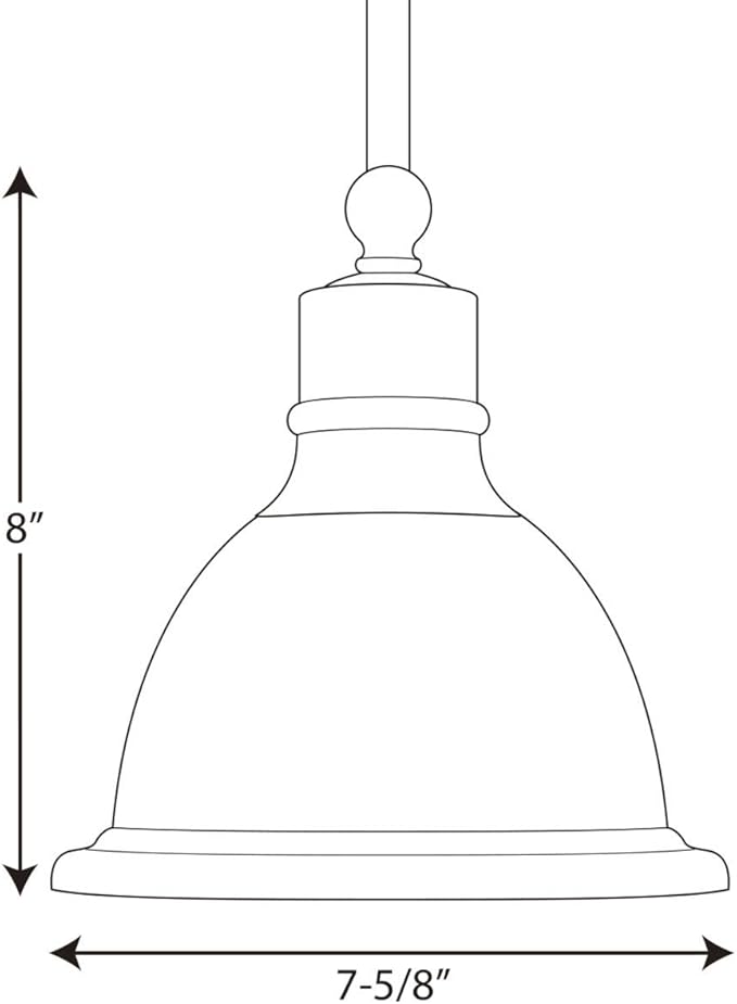 Progress Lighting P5078-09 Madison Pendants, 7-1/2-Inch Diameter x 8-Inch Height, Brushed Nickel