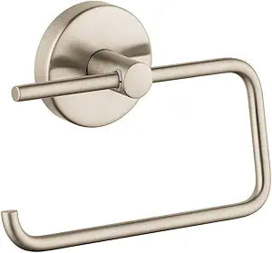 hansgrohe Toilet Paper Holder Easy Install 6-inch Modern Coordinating Accessories in Brushed Nickel, 40526820