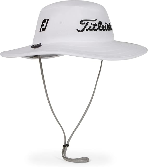 Titleist Men's Standard Tour Aussie Golf Hat, White/Black, One Size