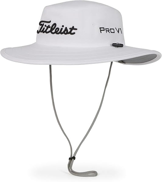 Titleist Men's Standard Tour Aussie Golf Hat, White/Black, One Size
