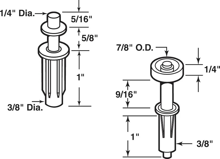Bi-Fold Door Top Pivot & Guide Wheel Set – 2 Pack, Mill Finish - Yalz Store