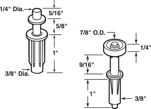 Bi-Fold Door Top Pivot & Guide Wheel Set – 2 Pack, Mill Finish - Yalz Store
