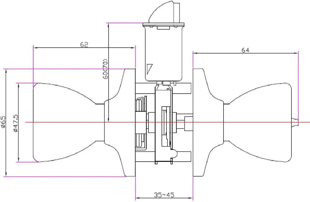Generic Terrace Door Lockset, Oil Rubbed Bronze Finish, R3 Backset
