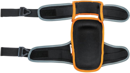 Klein Tools 60491 Hinged Knee Pads, Heavy Duty Gel Foam Protective Knee Pads with Quick-Fasten Buckle and Thigh Strap, Black