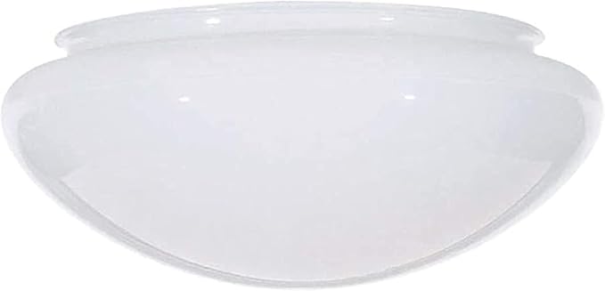 Aspen Creative 23608-01, 11" White Opal Mushroom Glass Shade For Ceiling Fixture, 11" Dia x 4" H/Fitter 9-3/4"