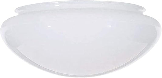 Aspen Creative 23608-01, 11" White Opal Mushroom Glass Shade For Ceiling Fixture, 11" Dia x 4" H/Fitter 9-3/4"