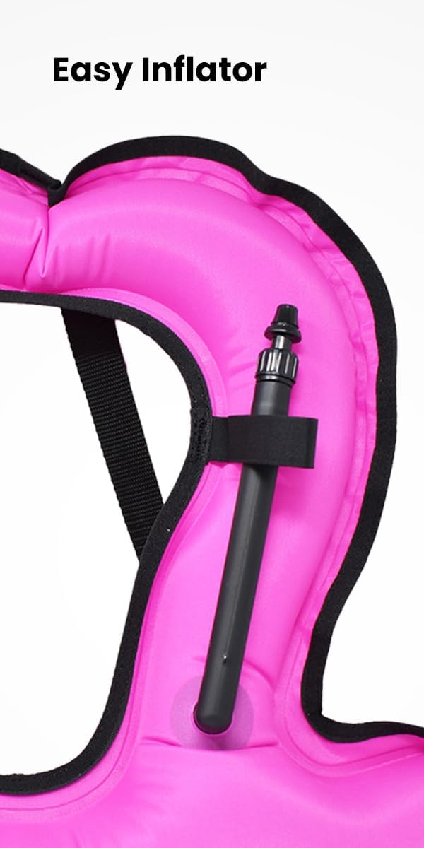 Scuba Choice Kid's Snorkel Vest with Name Box, Purple â€“ Lightweight Adjustable Vest for Kids Up to 100 lbs with Easy Oral Inflator and Anti-Ride-Up Strap for Comfort and Safety