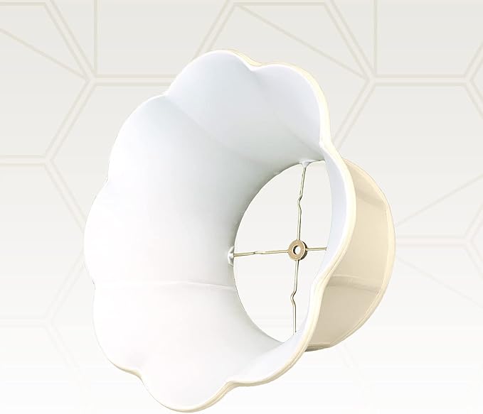 Royal Designs 6-Way Out Scallop Bell Basic Lamp Shade, Beige, 9.5 x 15 x 8