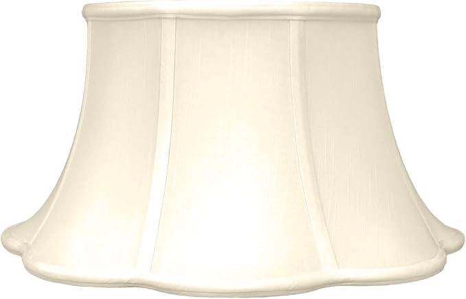 Royal Designs 6-Way Out Scallop Bell Basic Lamp Shade, Beige, 9.5 x 15 x 8