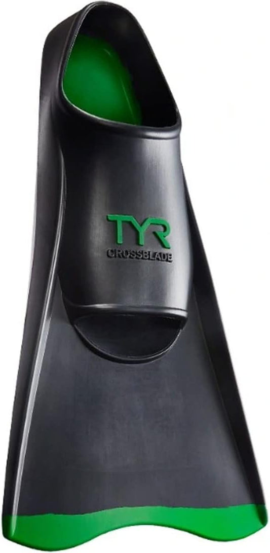TYR unisex adult Crossblade Fins 2.0 Footwear, Black/Green, X-Small US