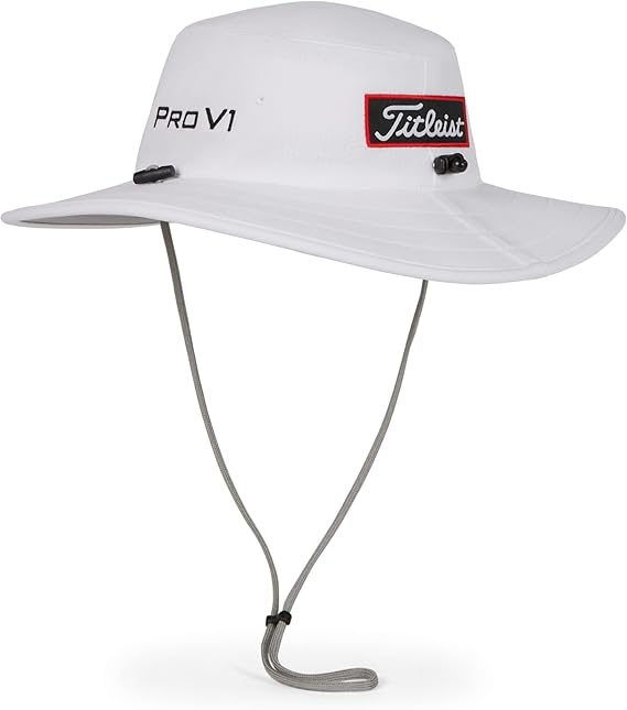 Titleist Men's Standard Tour Aussie Golf Hat, White/Black, One Size