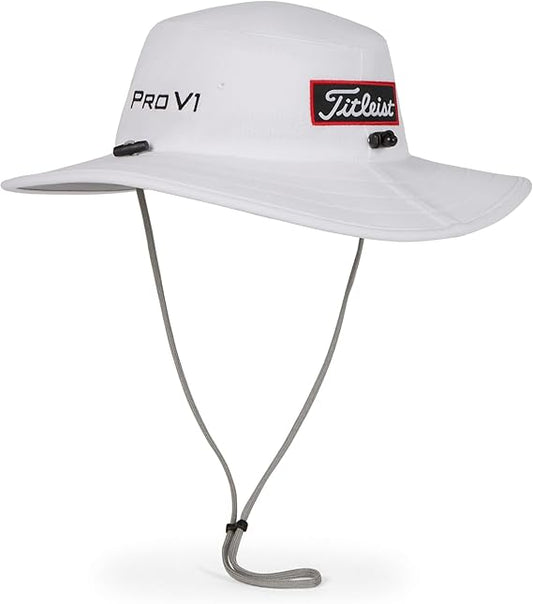 Titleist Men's Standard Tour Aussie Golf Hat, White/Black, One Size
